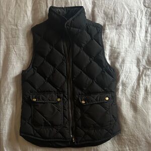 J. Crew Black Quilted Down Puffer Vest